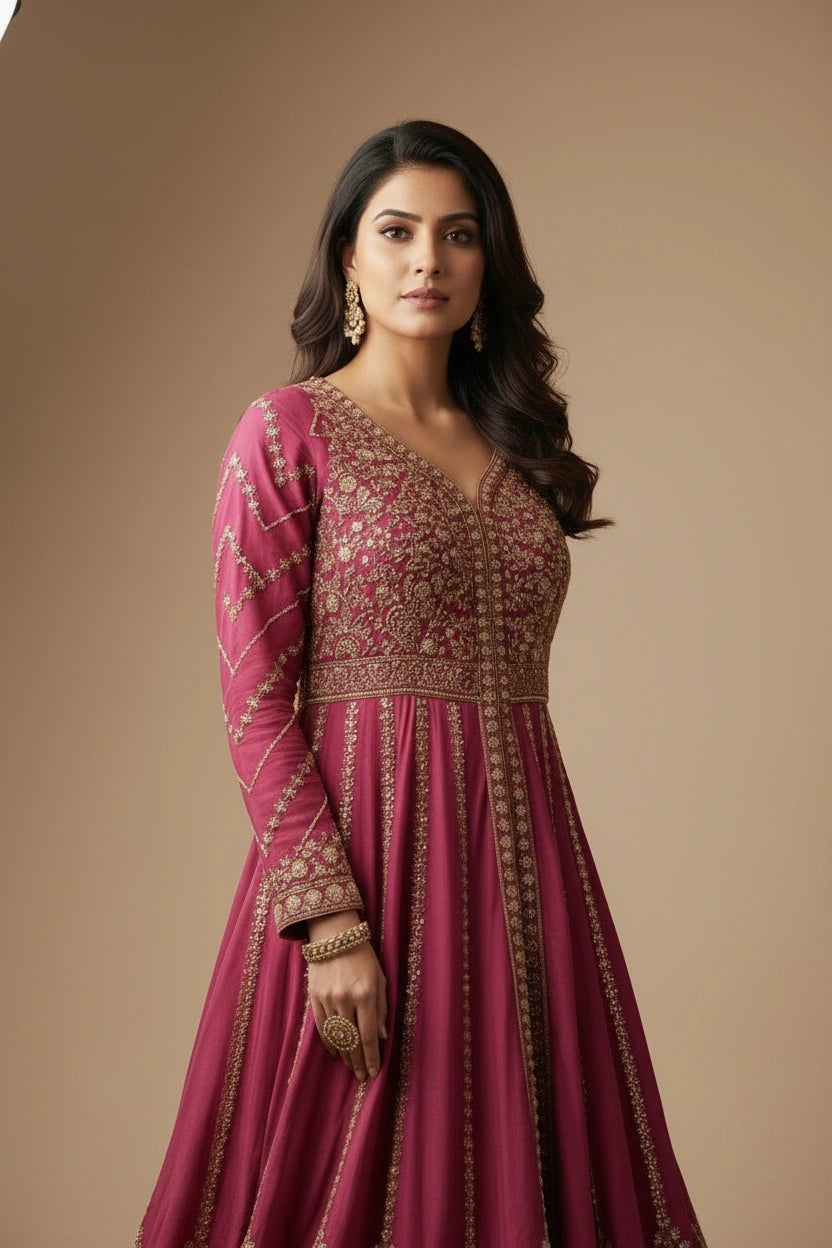 Regal Tissue Lehenga Achkan Set - Rangoli Sarees