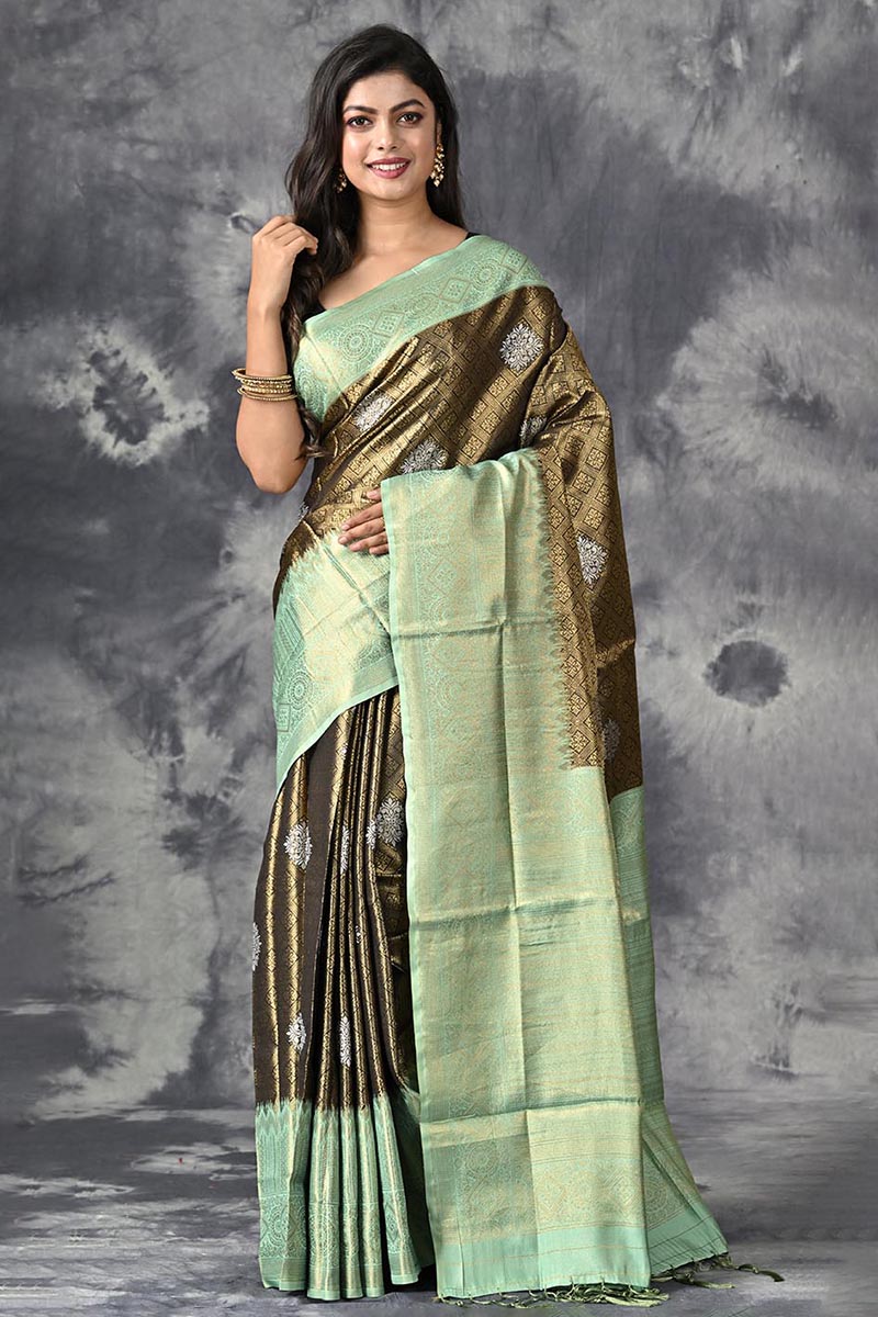 Elegant Green Katan Silk Saree - Teej 2026 Outfit Guide