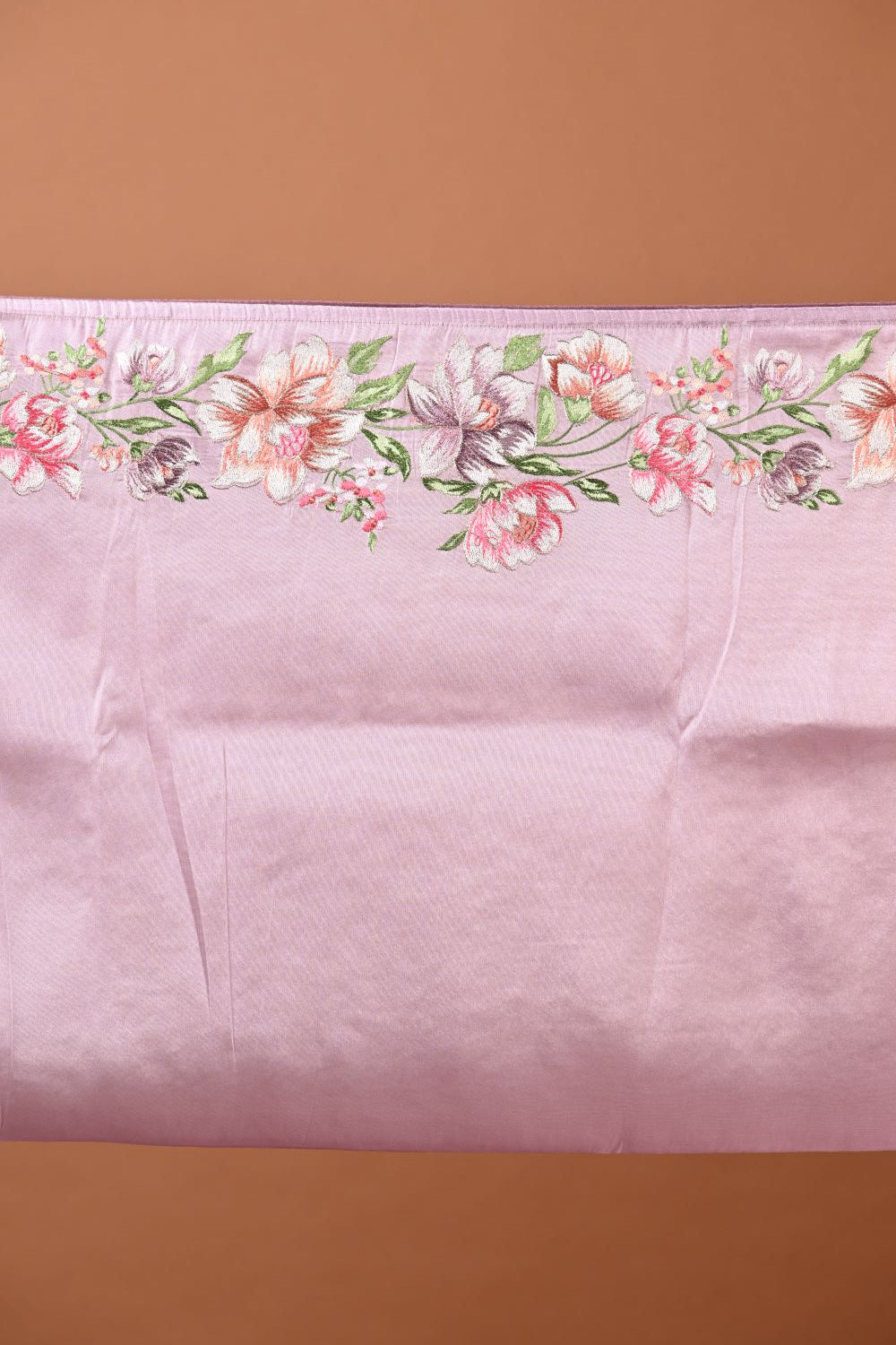 Pink Tissue Embroidery Saree