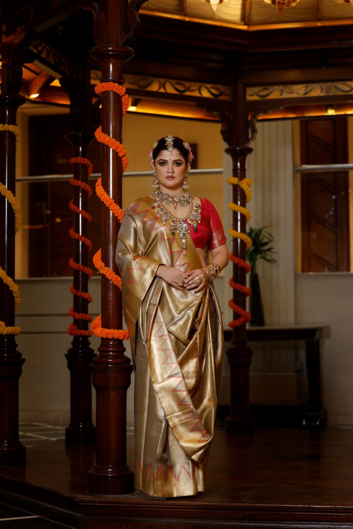 Gorgeous Gold Tissue Silk Saree - silk Indian ethnic wear by Rangoli