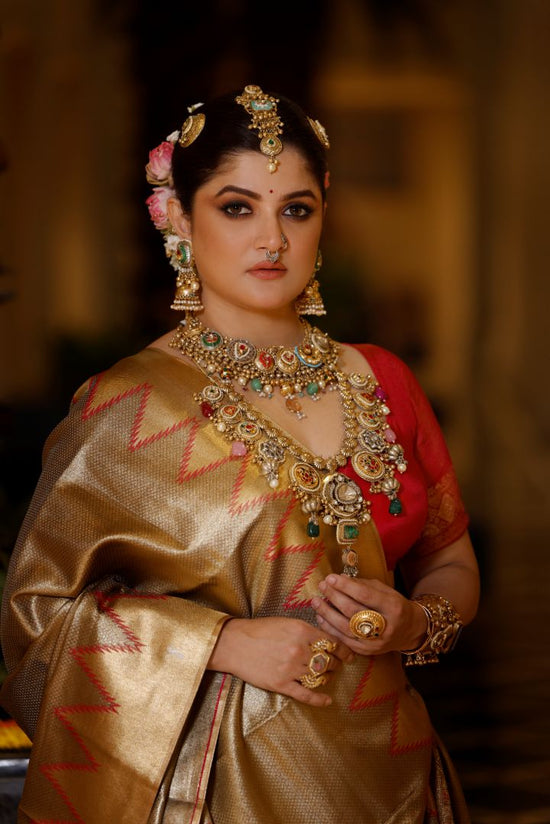 Gorgeous Gold Tissue Silk Saree - silk Indian ethnic wear by Rangoli