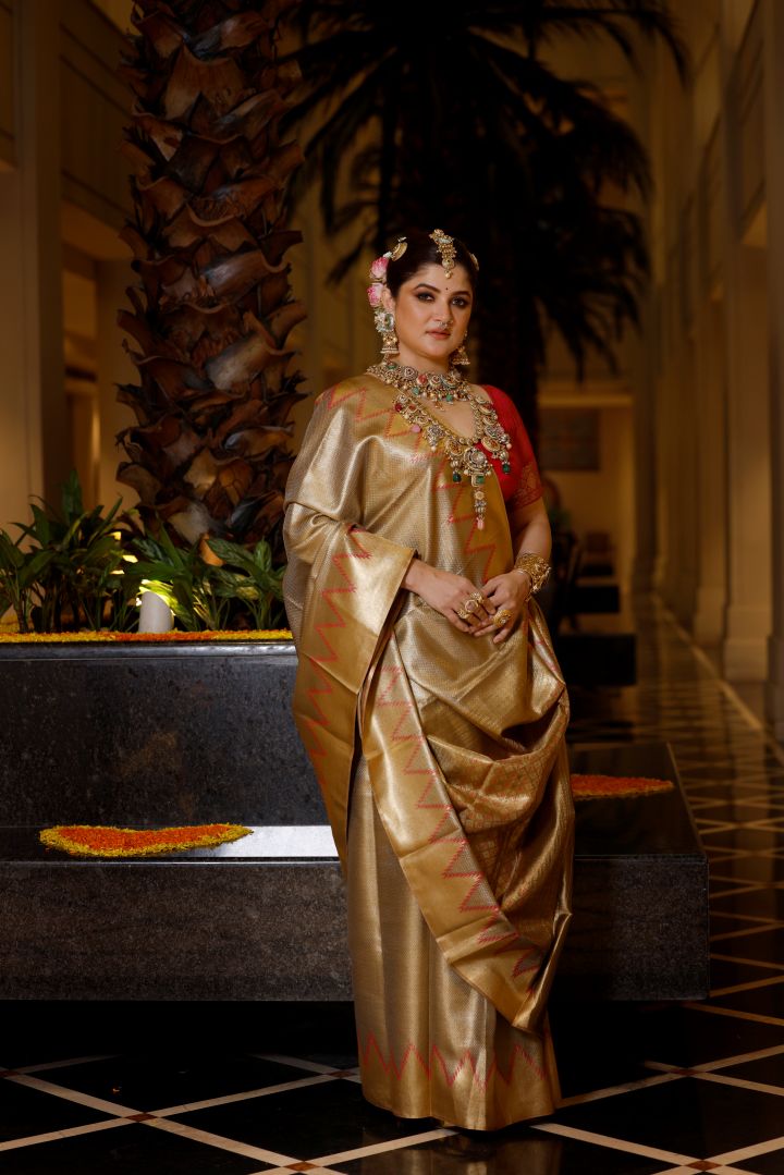 Gorgeous Gold Tissue Silk Saree - silk Indian ethnic wear by Rangoli