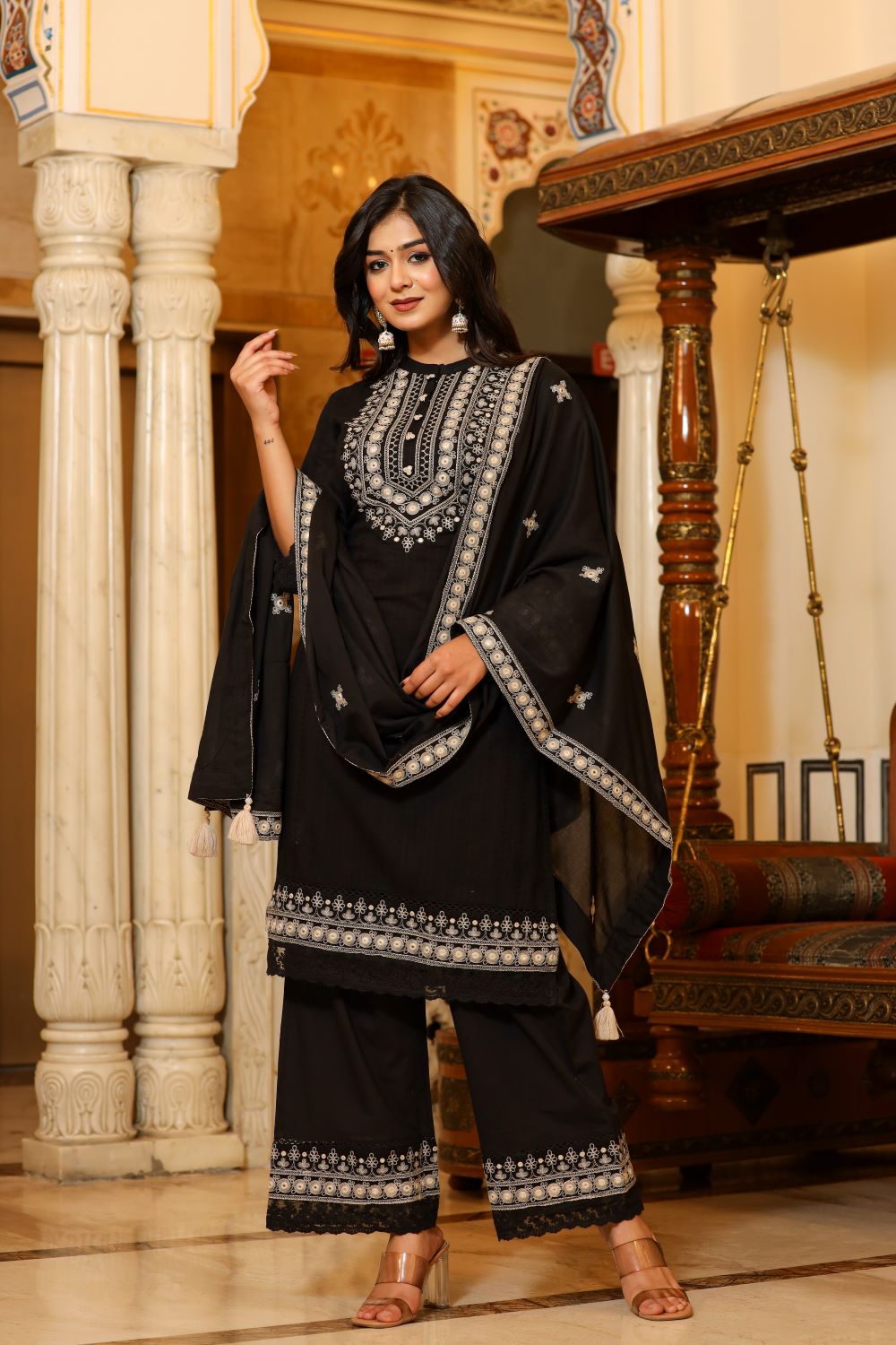 Black Straight Suit Set
