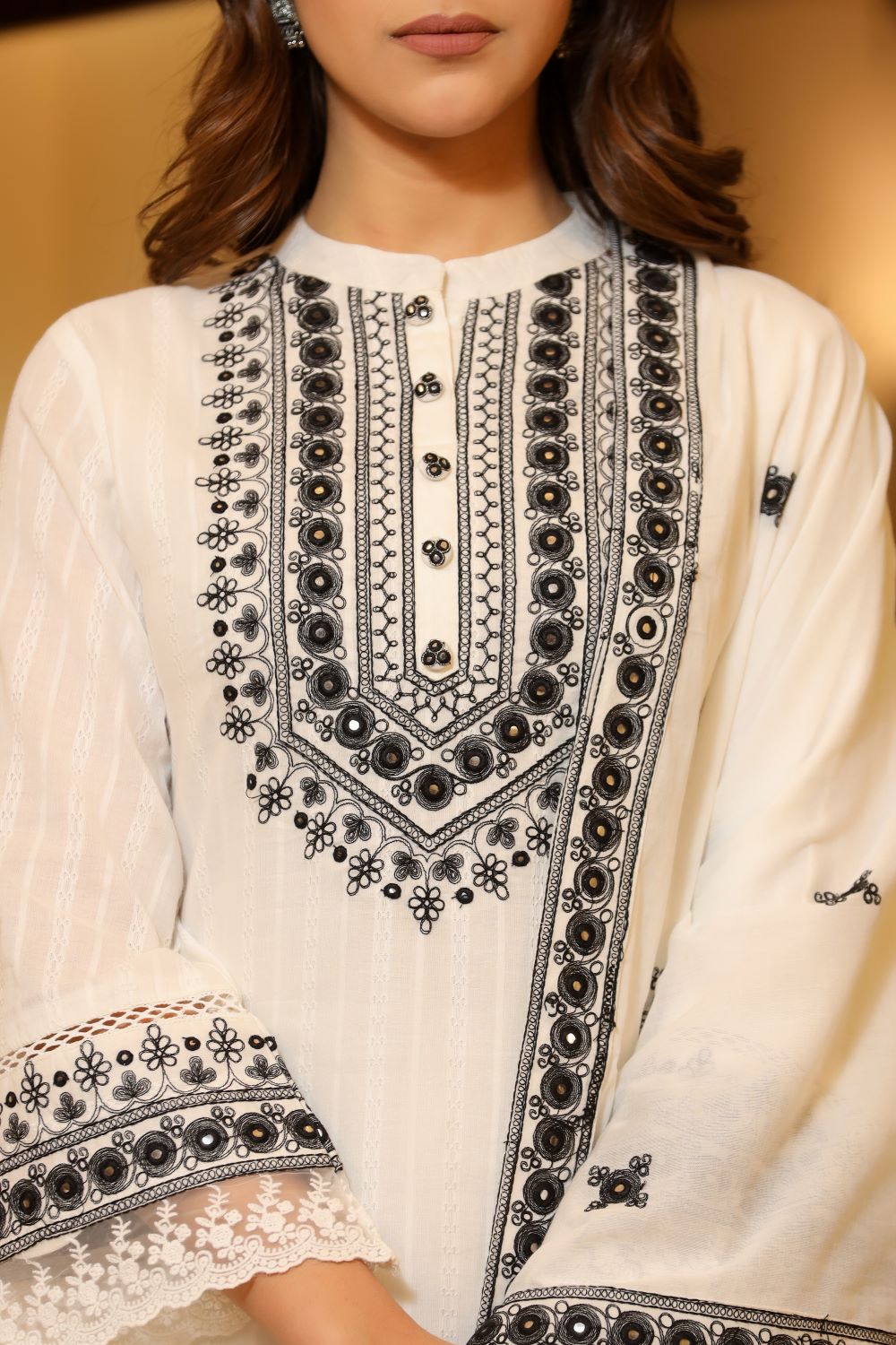 White Straight Suit Set