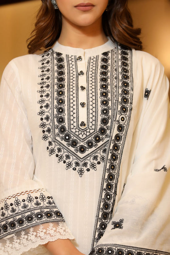 White Straight Suit Set