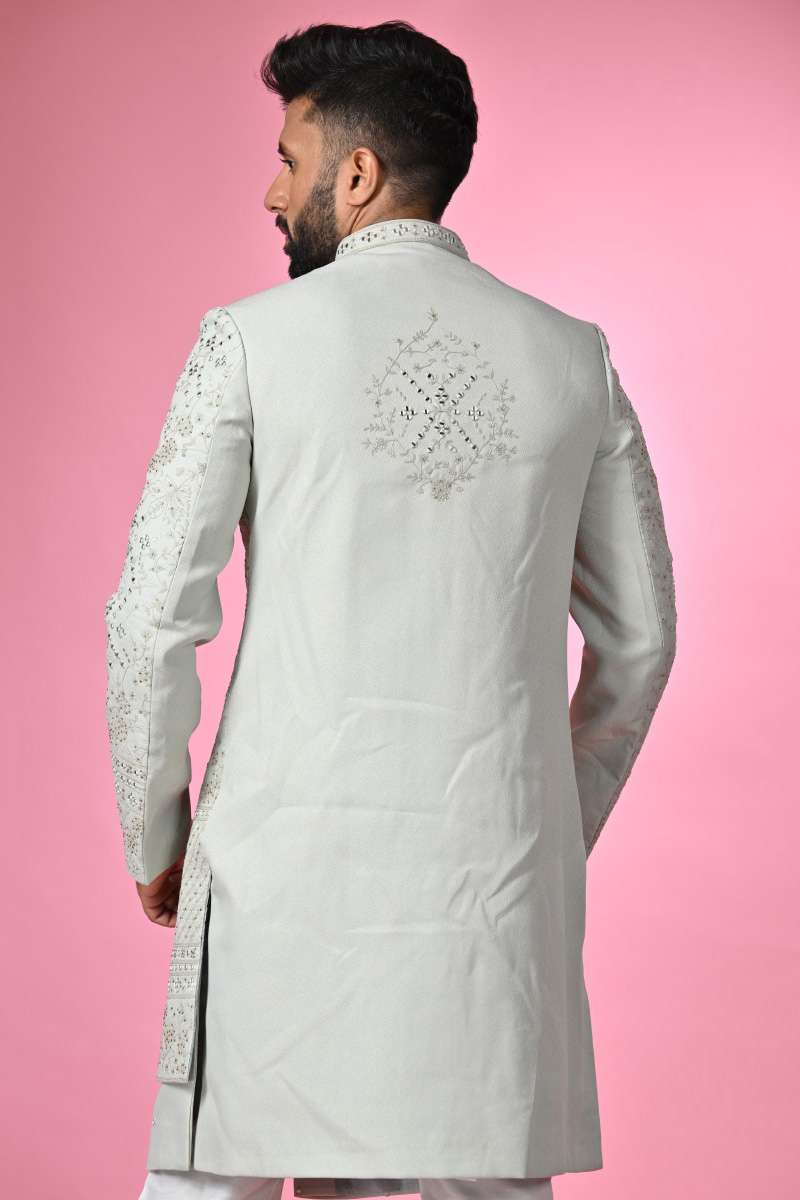 Mint Green Double Panel Achkan Set