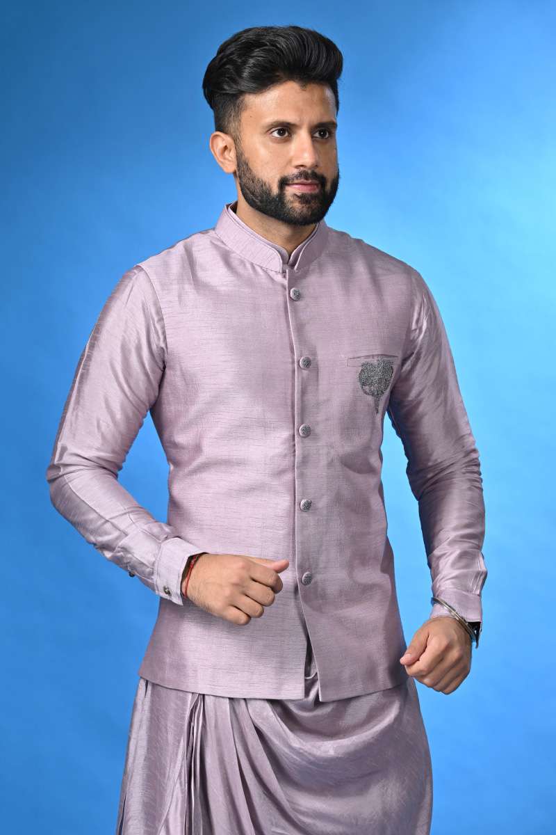 Lavender Cowl Kurta With Jacket
