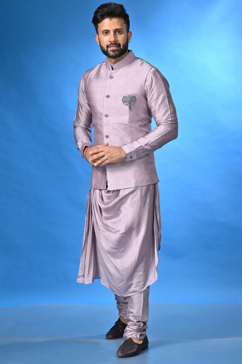 Lavender Cowl Kurta With Jacket