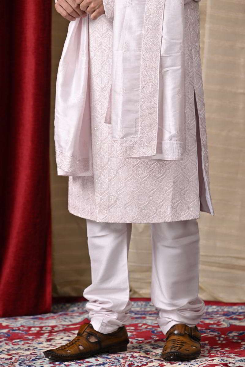 Soft Pink Sherwani With Dupatta
