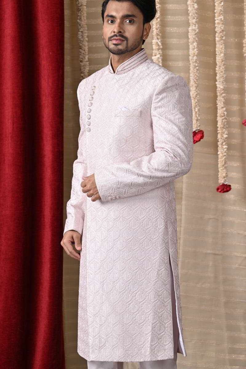 Soft Pink Sherwani With Dupatta