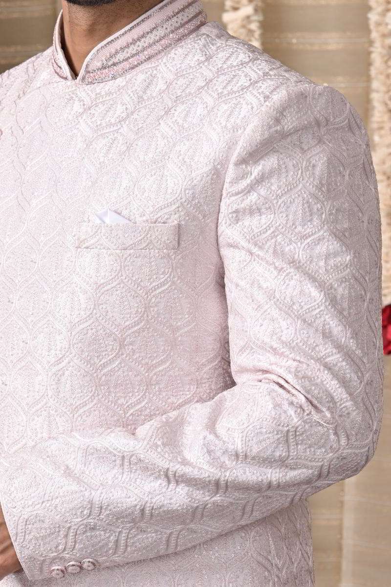 Soft Pink Sherwani With Dupatta