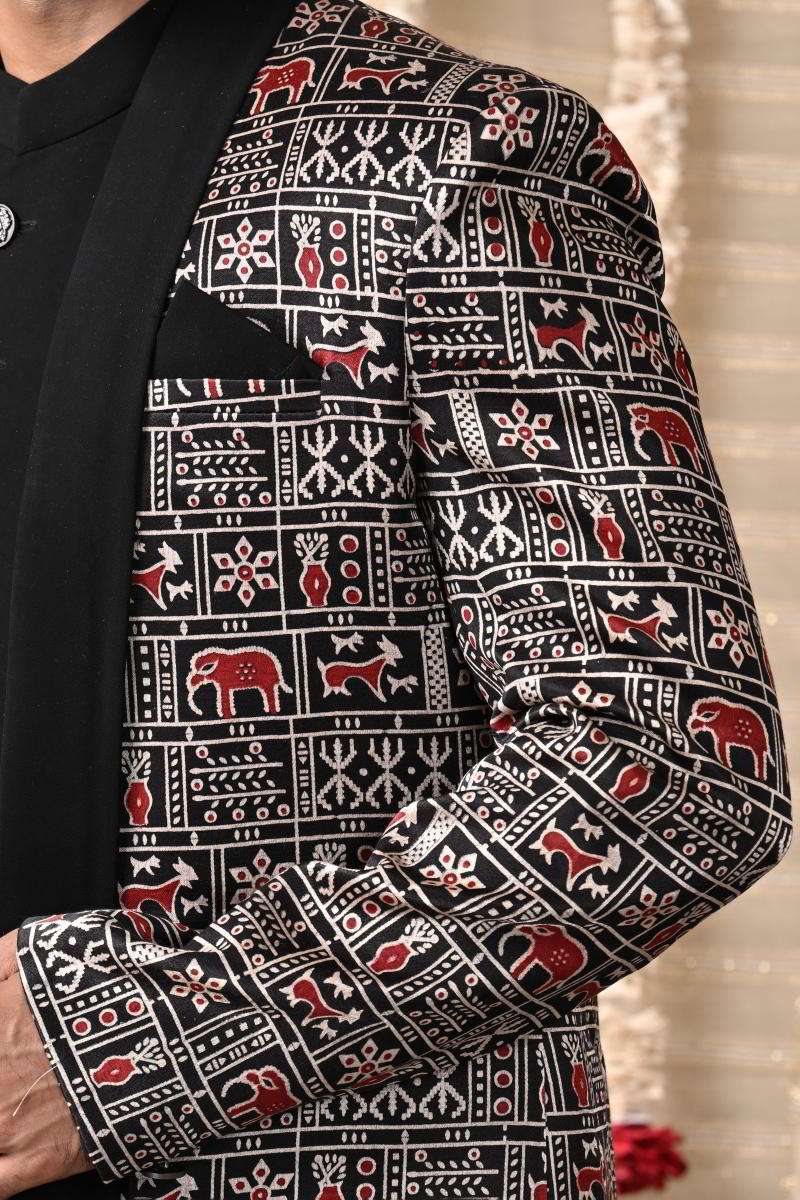 Jet Black Sherwani With Jacket