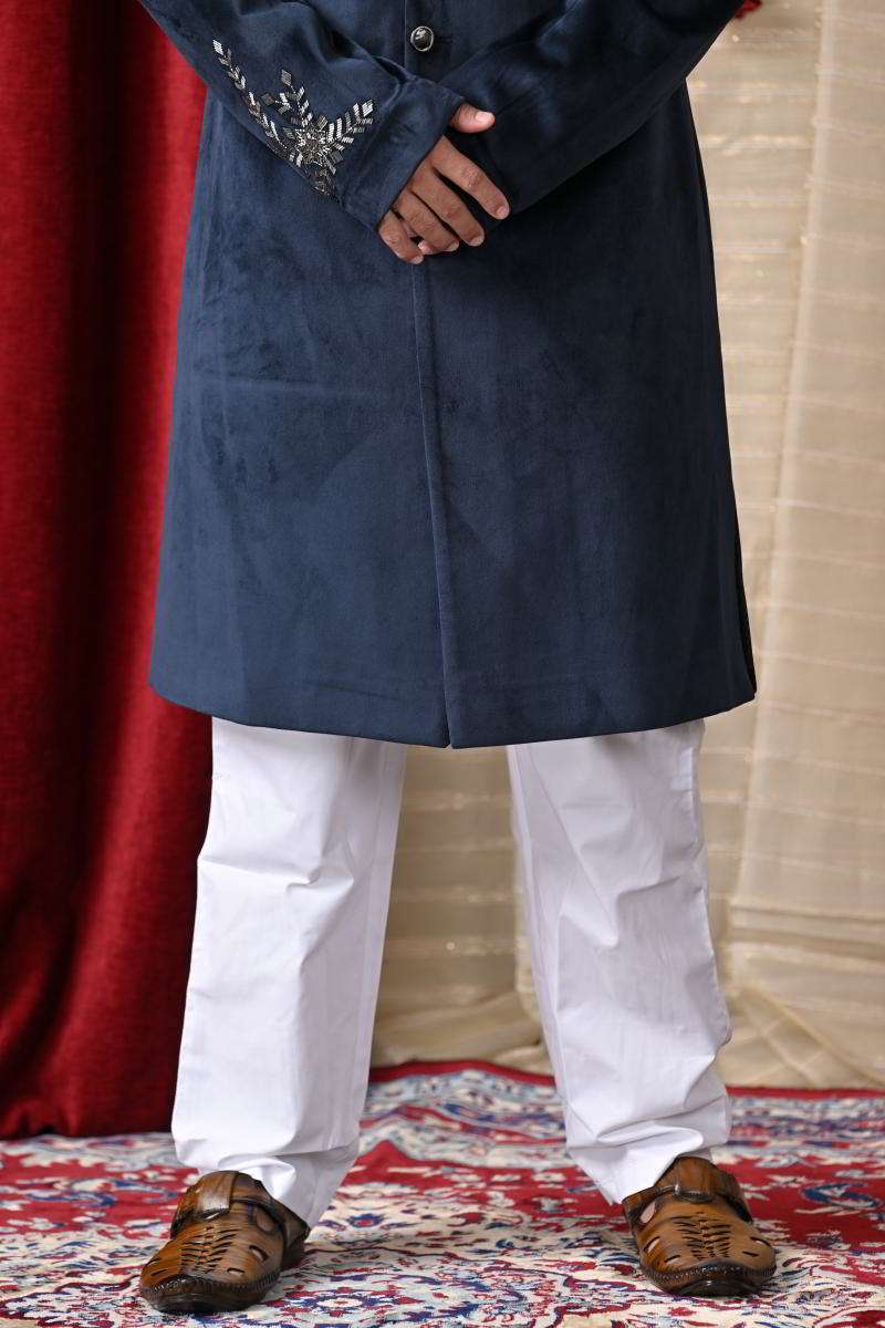 Royal Blue Velvet Sherwani