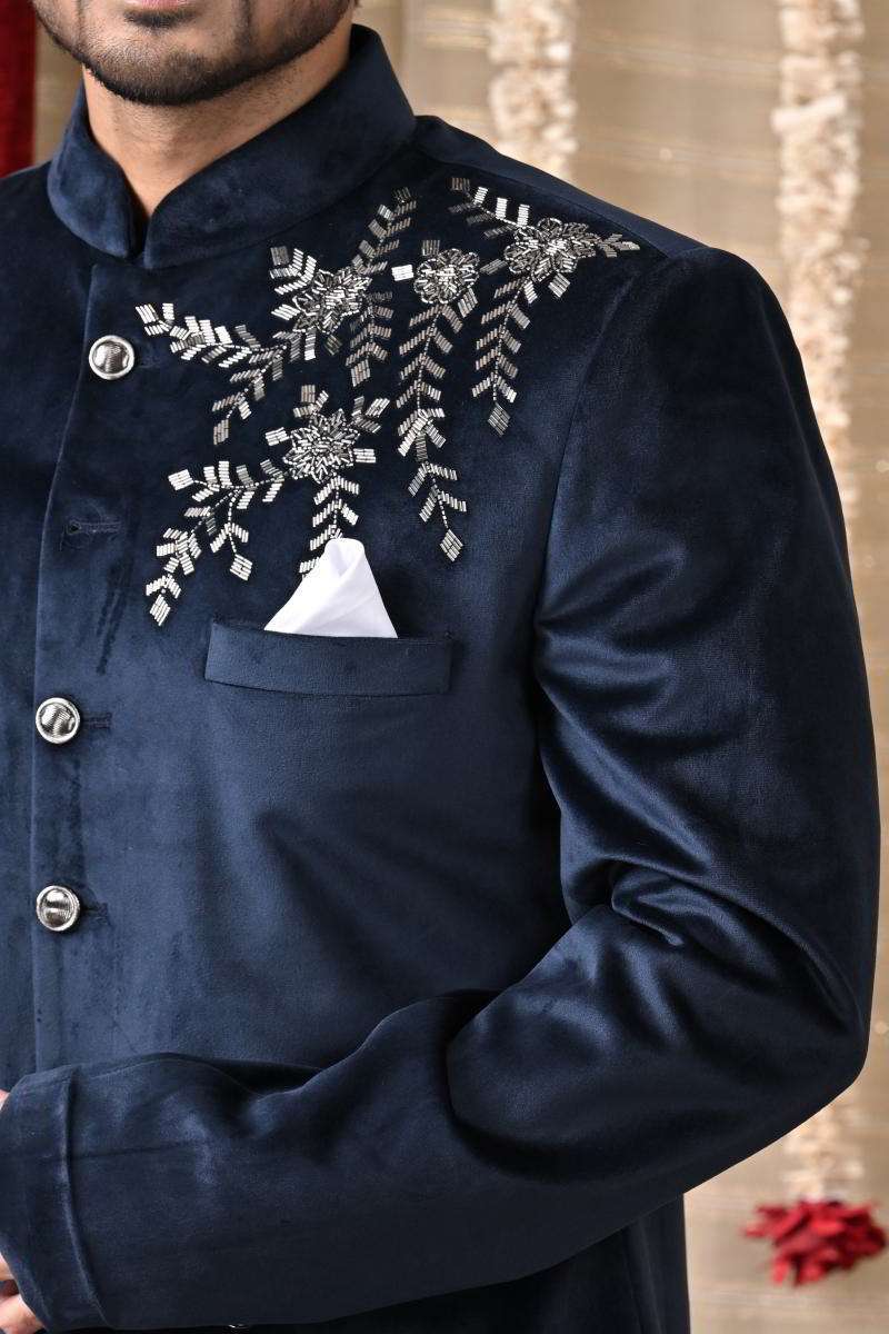 Royal Blue Velvet Sherwani