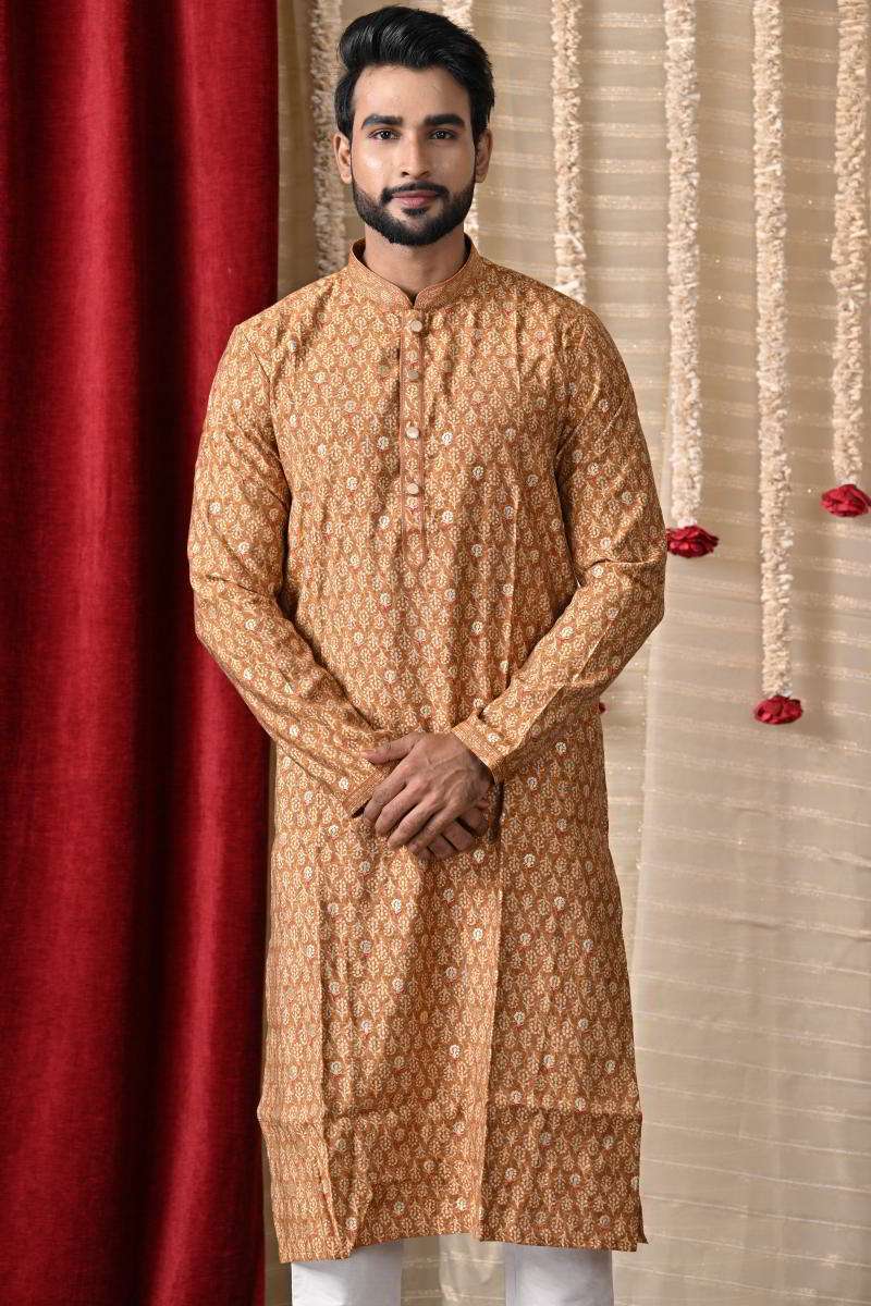 Mustard Cotton Kurta Set