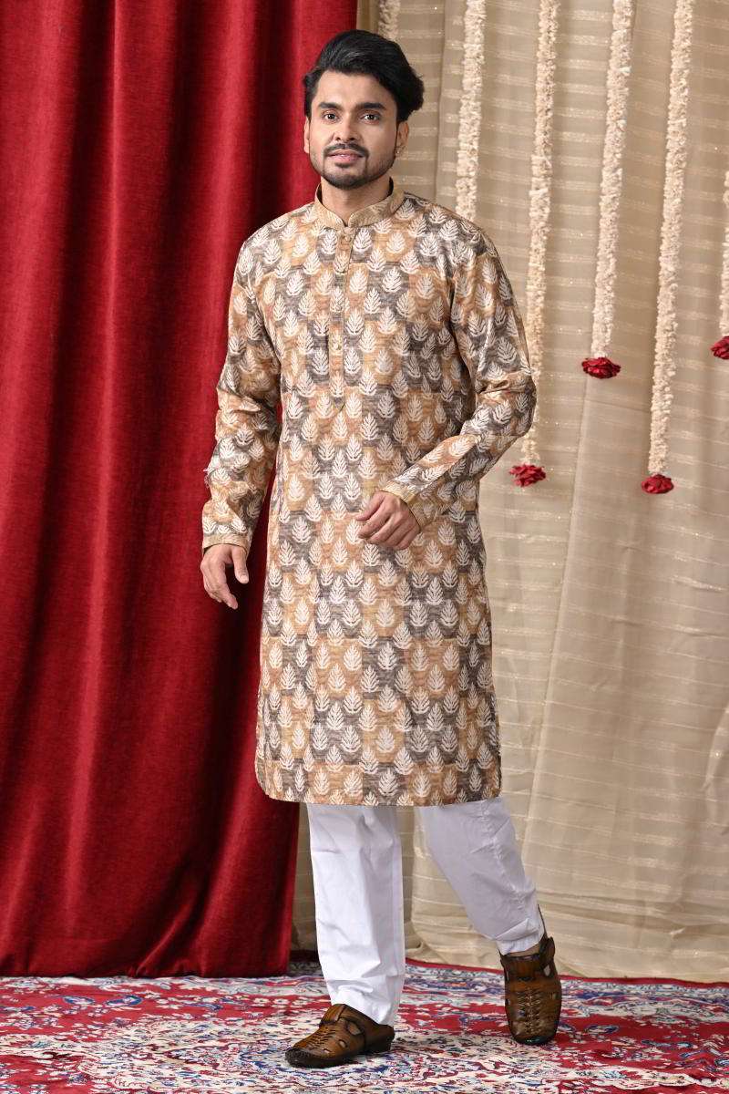 Mustard Cotton Kurta Set