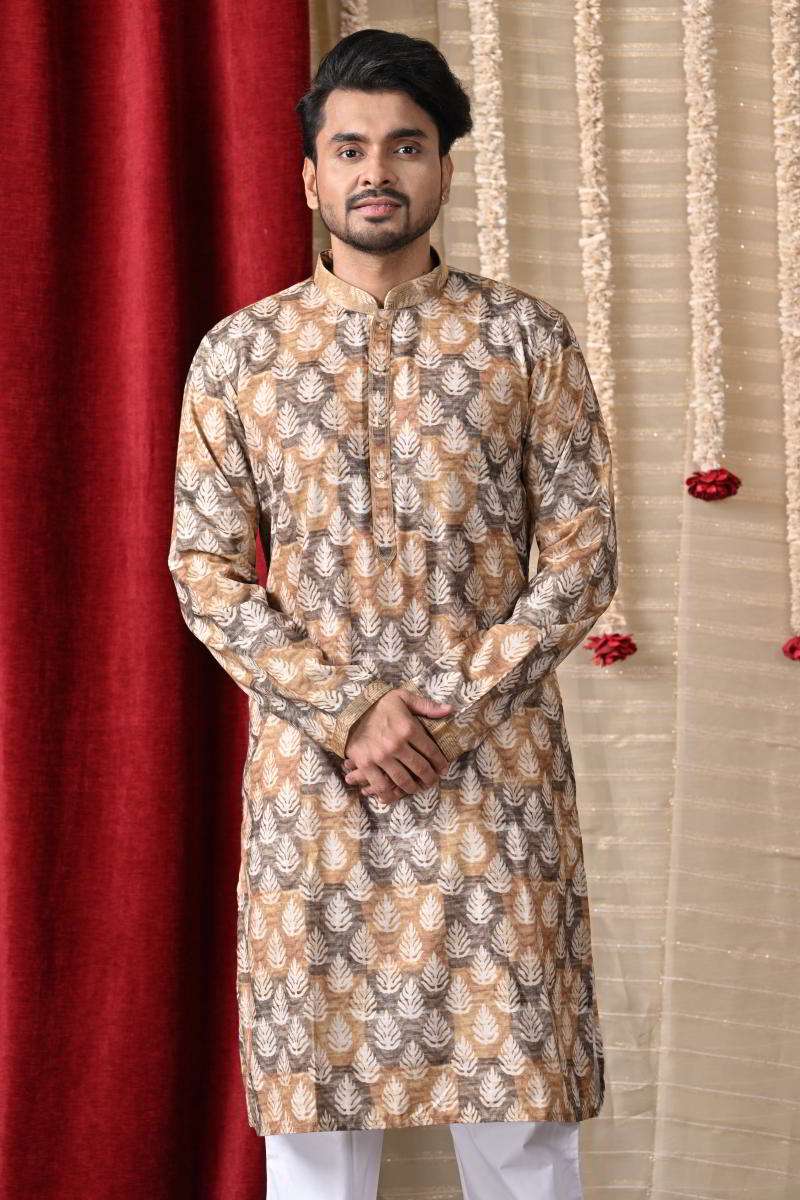 Mustard Cotton Kurta Set