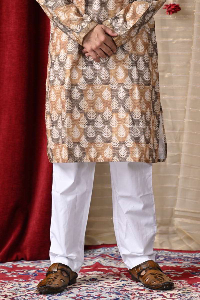 Mustard Cotton Kurta Set
