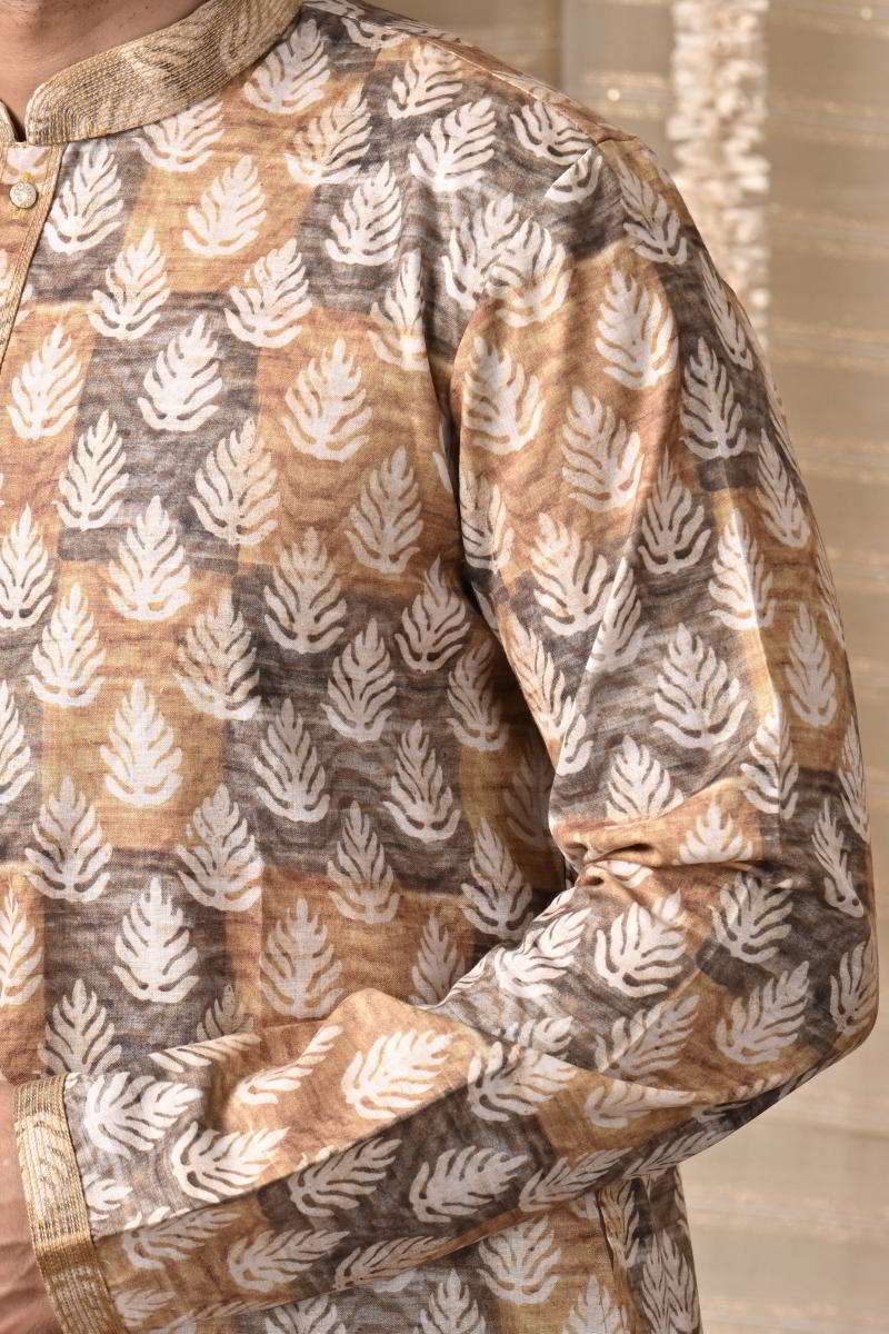 Mustard Cotton Kurta Set