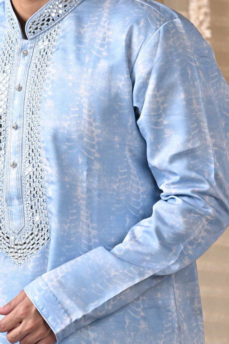 Light Blue Muslin Kurta Set