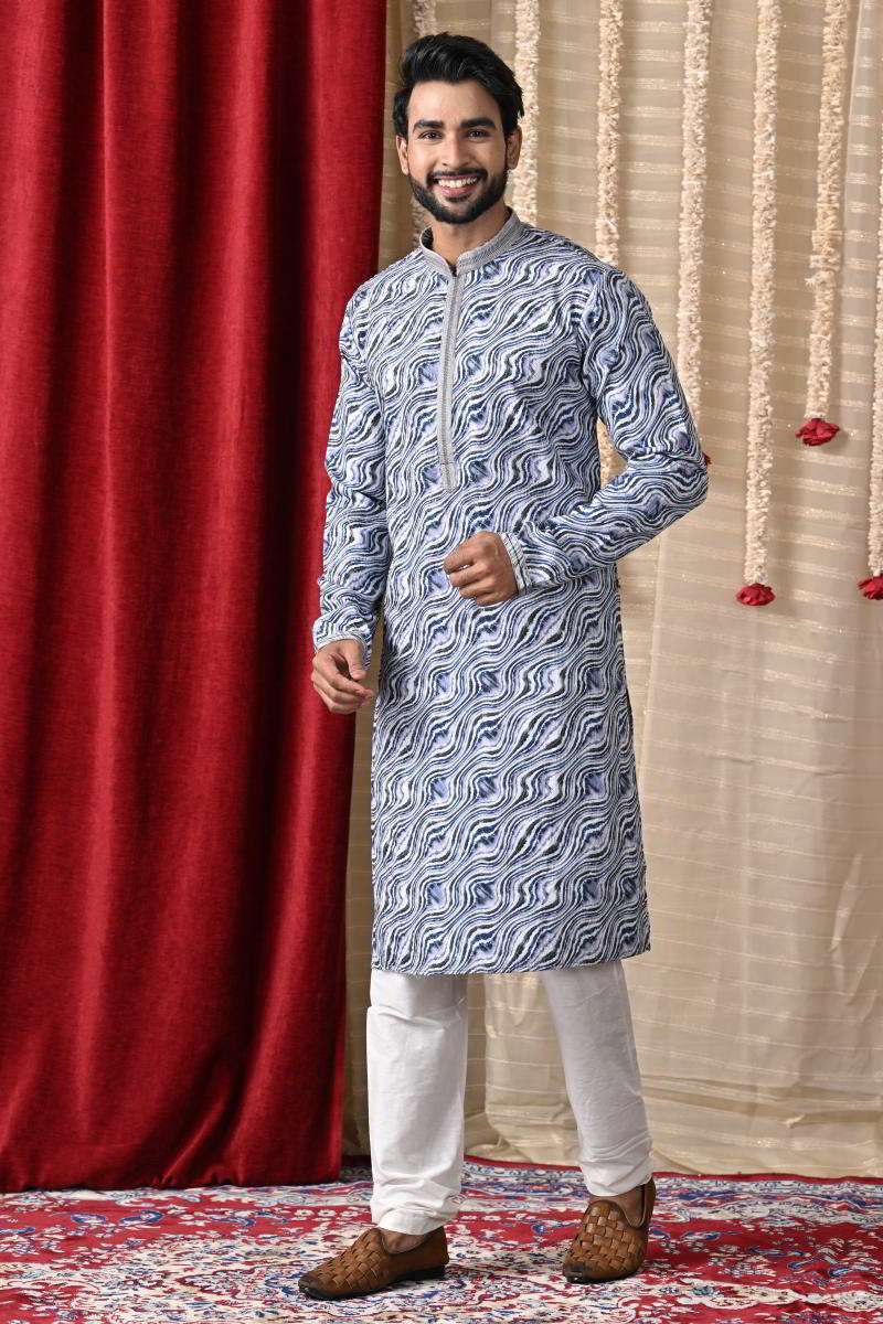 Sapphire Blue Cotton Kurta Set
