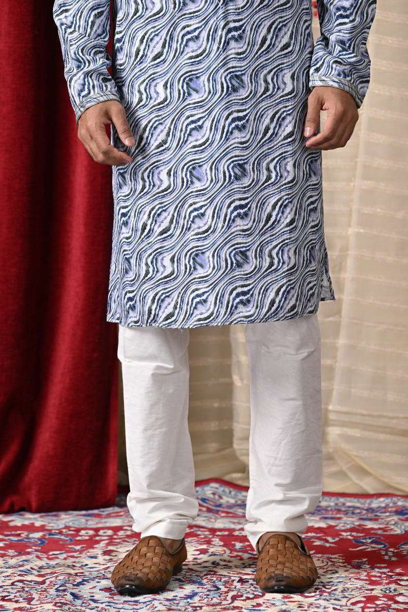 Sapphire Blue Cotton Kurta Set