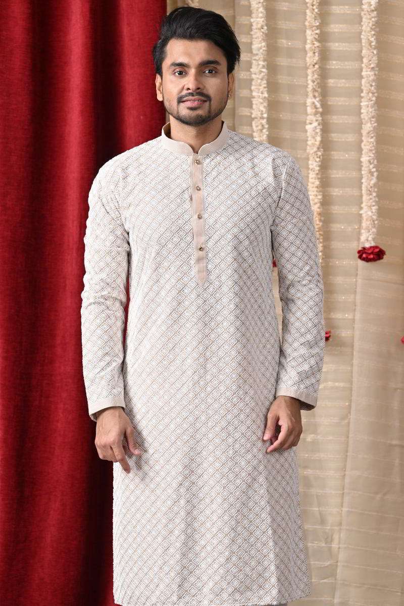Sand Beige Cotton Kurta Set