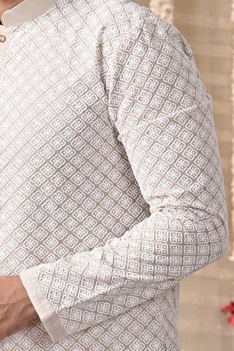 Sand Beige Cotton Kurta Set