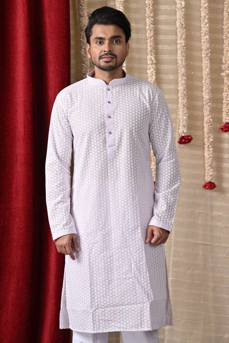 Lavender Cotton Kurta Set