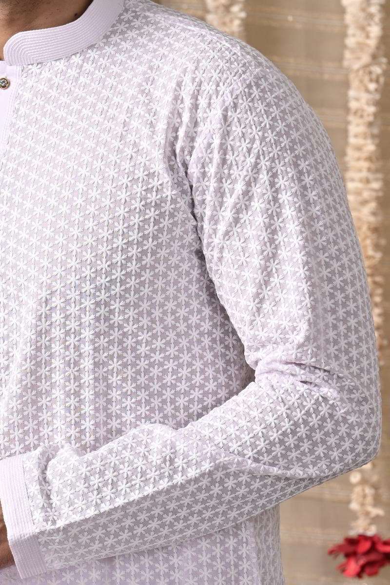 Lavender Cotton Kurta Set