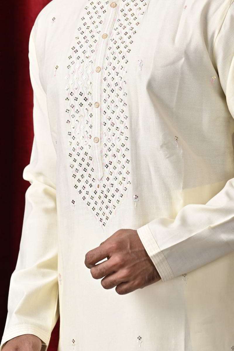 Lemon Yellow Cotton Kurta Set
