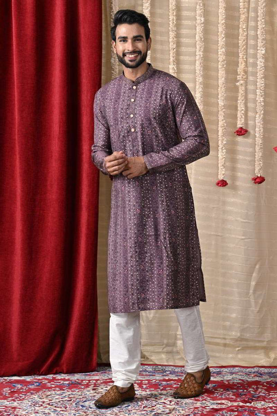 Purple Cotton Kurta Set