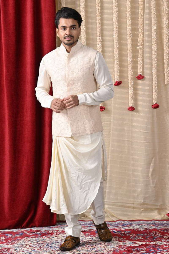 Off-White Cowl Kurta With Jacket