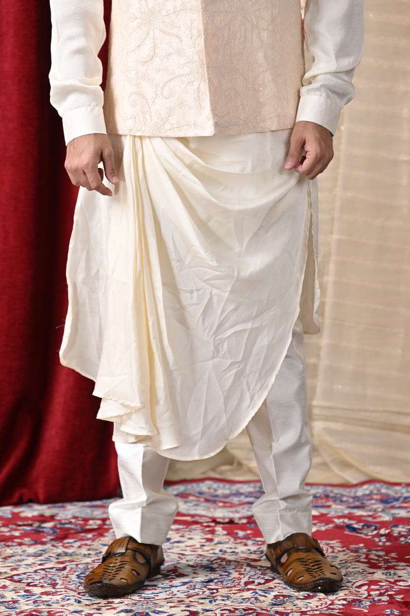 Off-White Cowl Kurta With Jacket