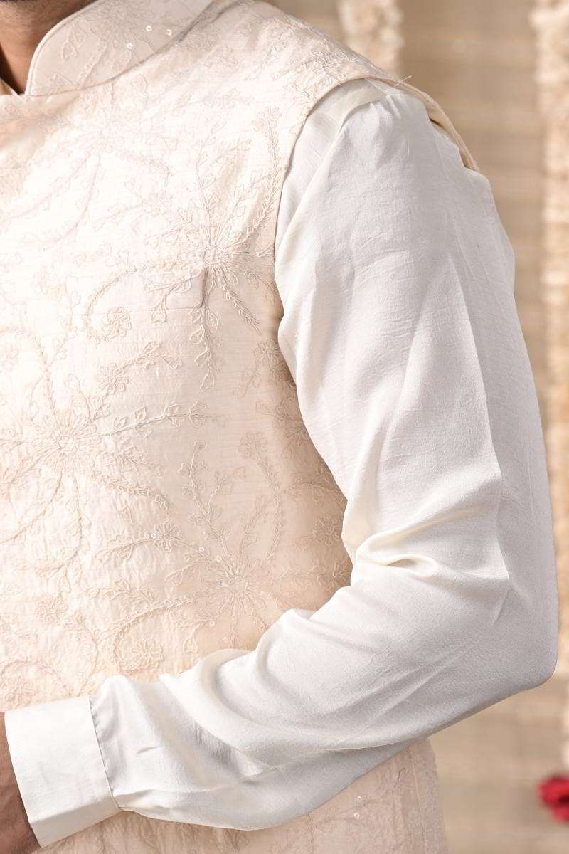 Off-White Cowl Kurta With Jacket