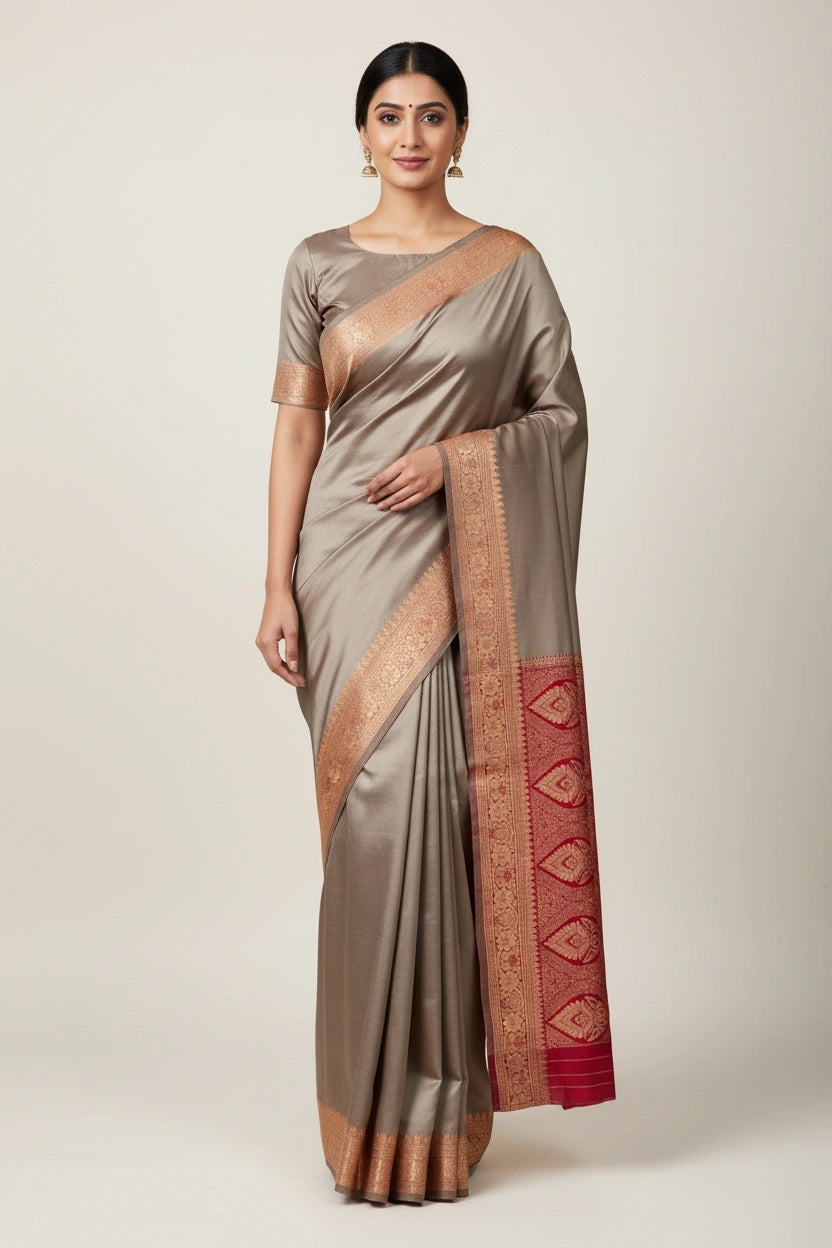 Traditional Silk Katan South Silk Saree - Rangoli Sarees