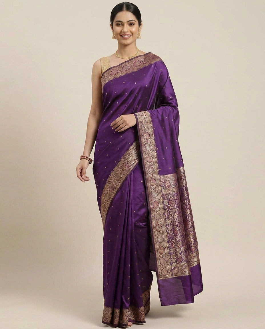 South Weave Saree in Silk Katan with Woven Pallu — photo 8 of 8