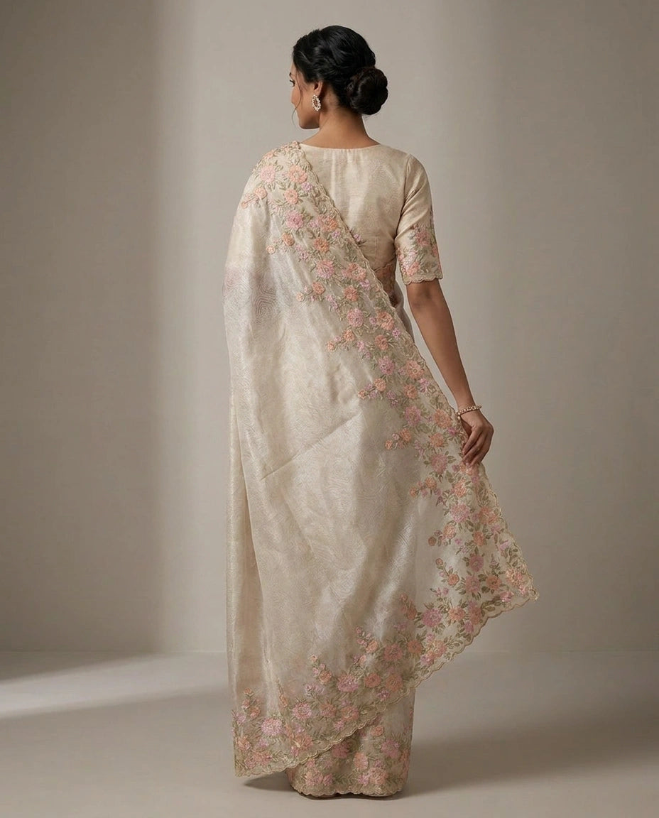 Tissue Designer Saree - Rangoli India