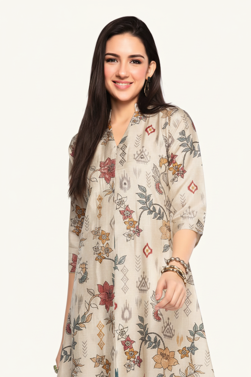 Luxe Dola Silk Straight Suit