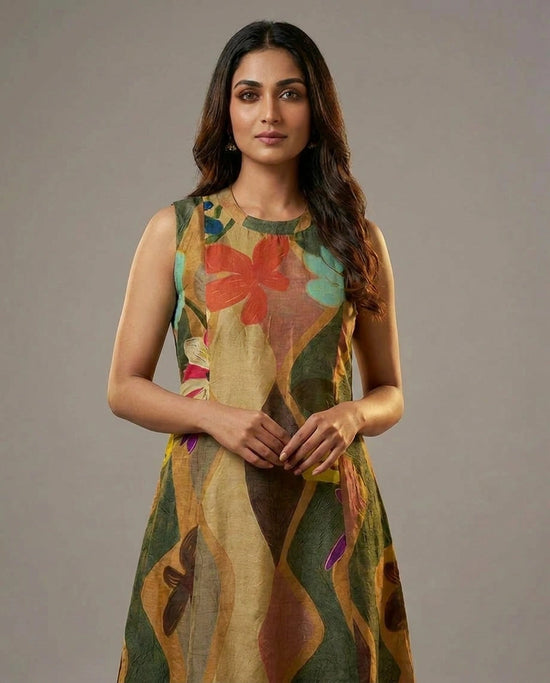 Dola Silk Straight Kurti with Straight Silhouette - Rangoli India