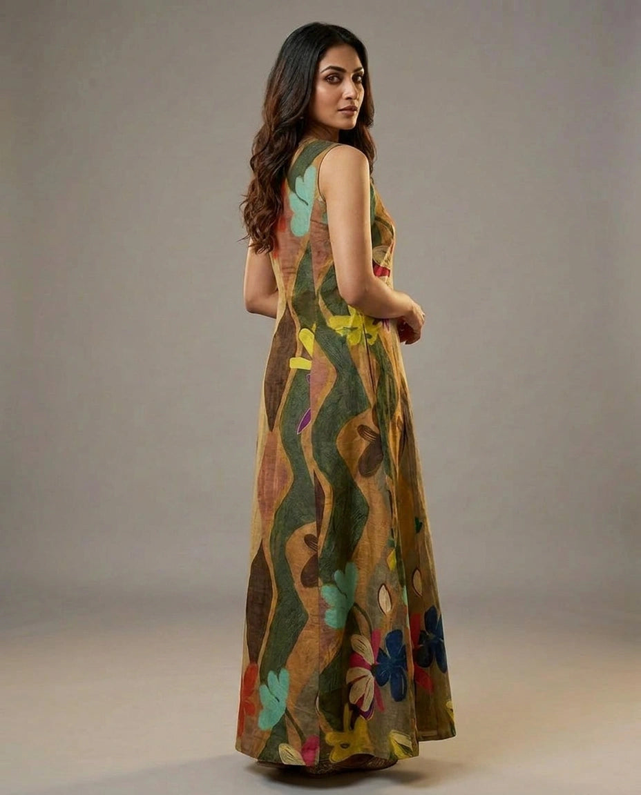 Dola Silk Straight Kurti with Straight Silhouette view 2