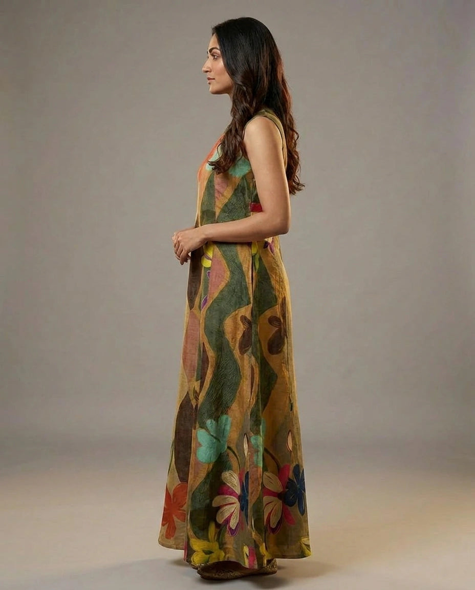 Dola Silk Straight Kurti with Straight Silhouette view 3