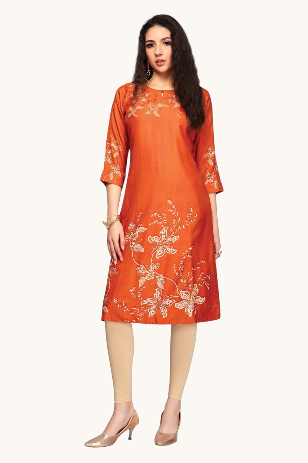 Everyday Dola Silk Straight Kurti - Rangoli Sarees