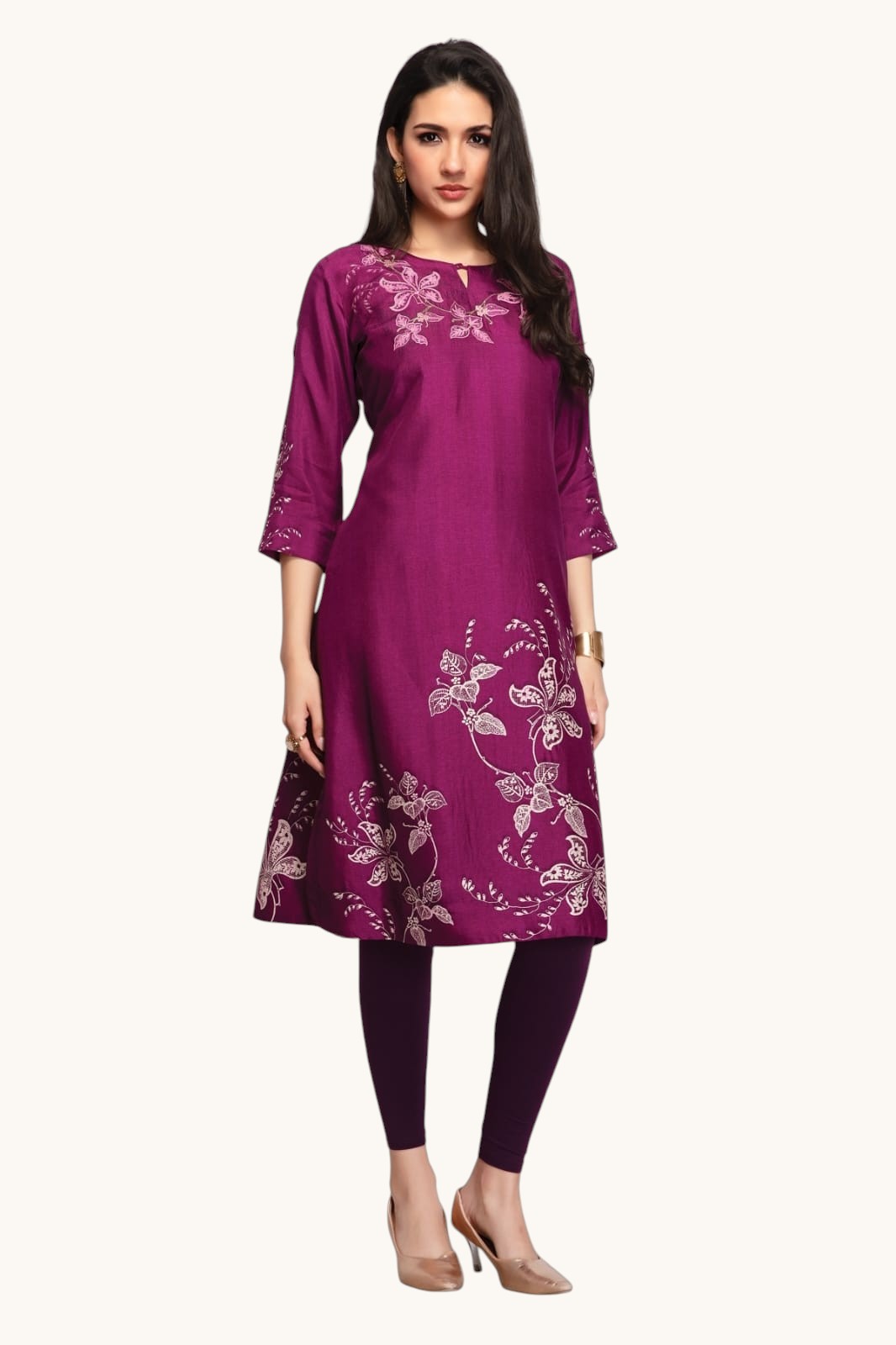 Everyday Dola Silk Straight Kurti - Rangoli Sarees