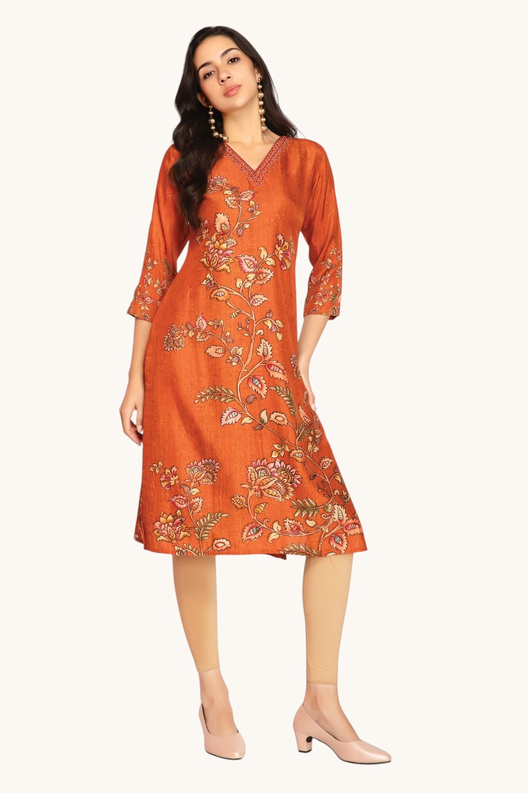 Everyday Chinon Straight Kurti - Rangoli Sarees