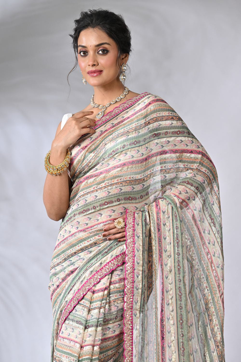 Rani Georgette and Chiffon Georgette Saree