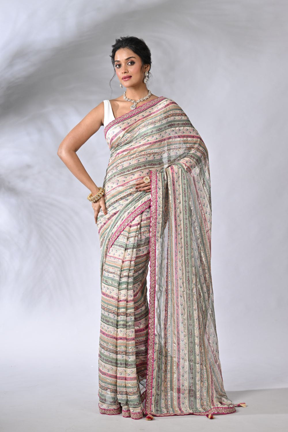 Rani Georgette and Chiffon Georgette Saree