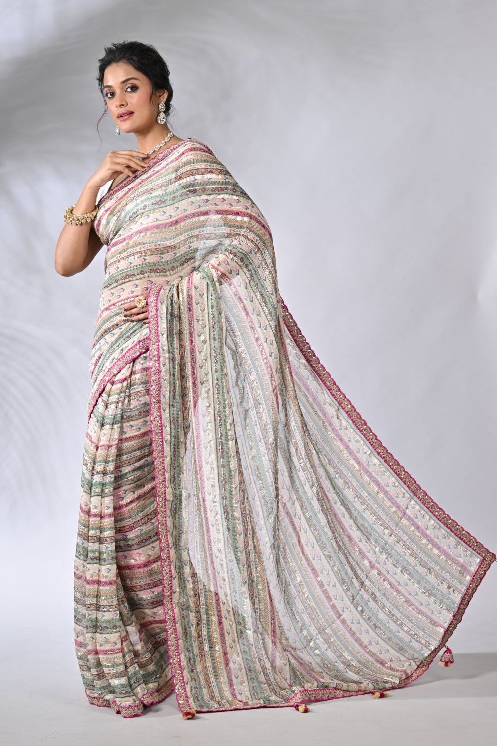 Rani Georgette and Chiffon Georgette Saree
