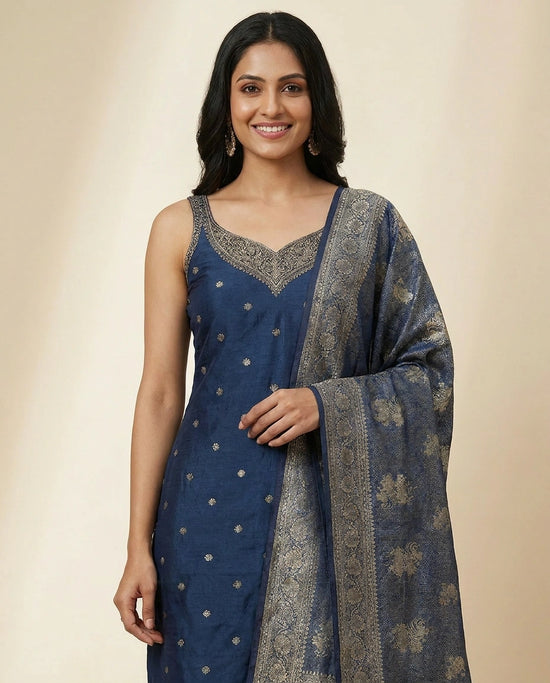 Tussar Linen Straight Suit