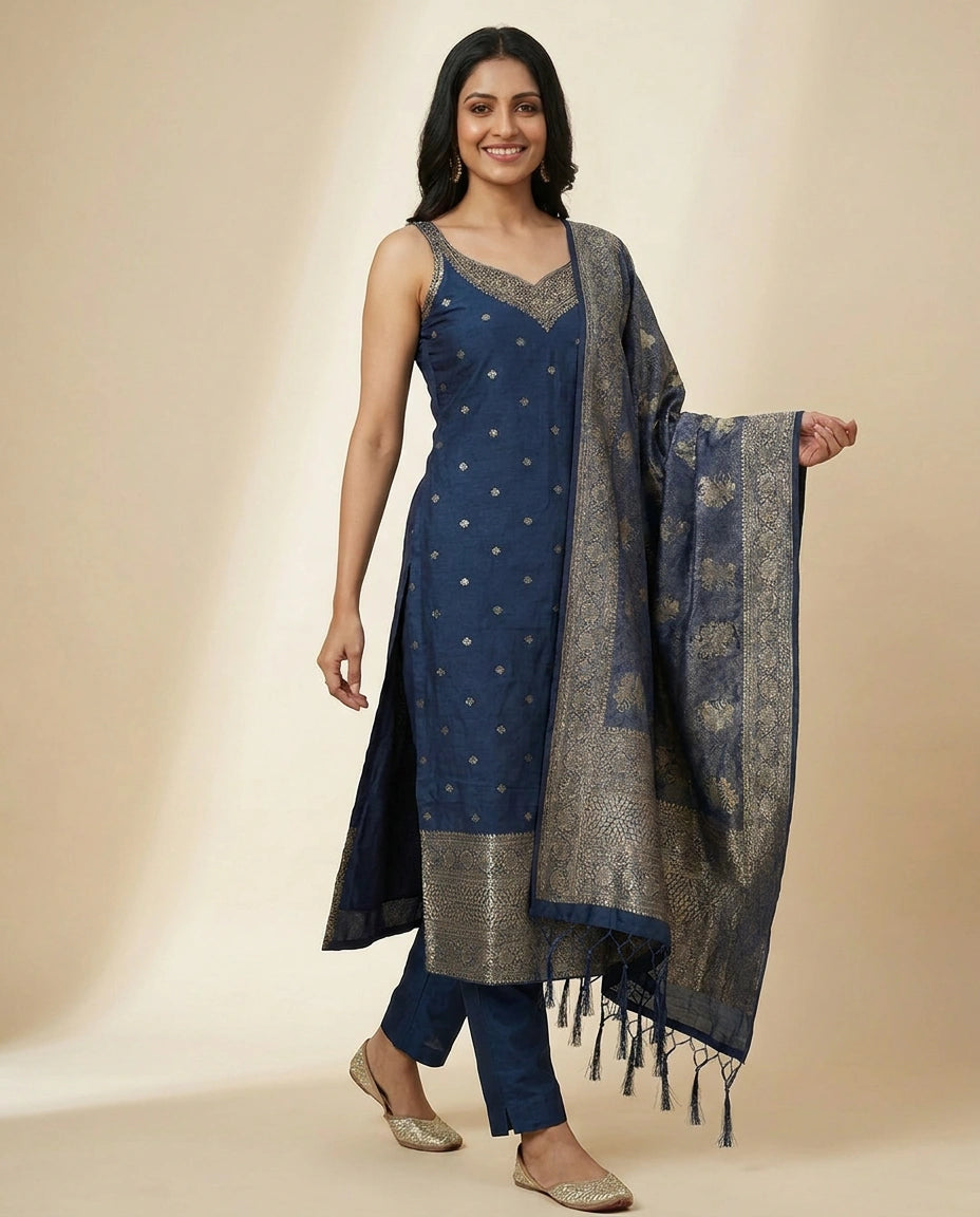 Tussar Linen Straight Suit — photo 3 of 4